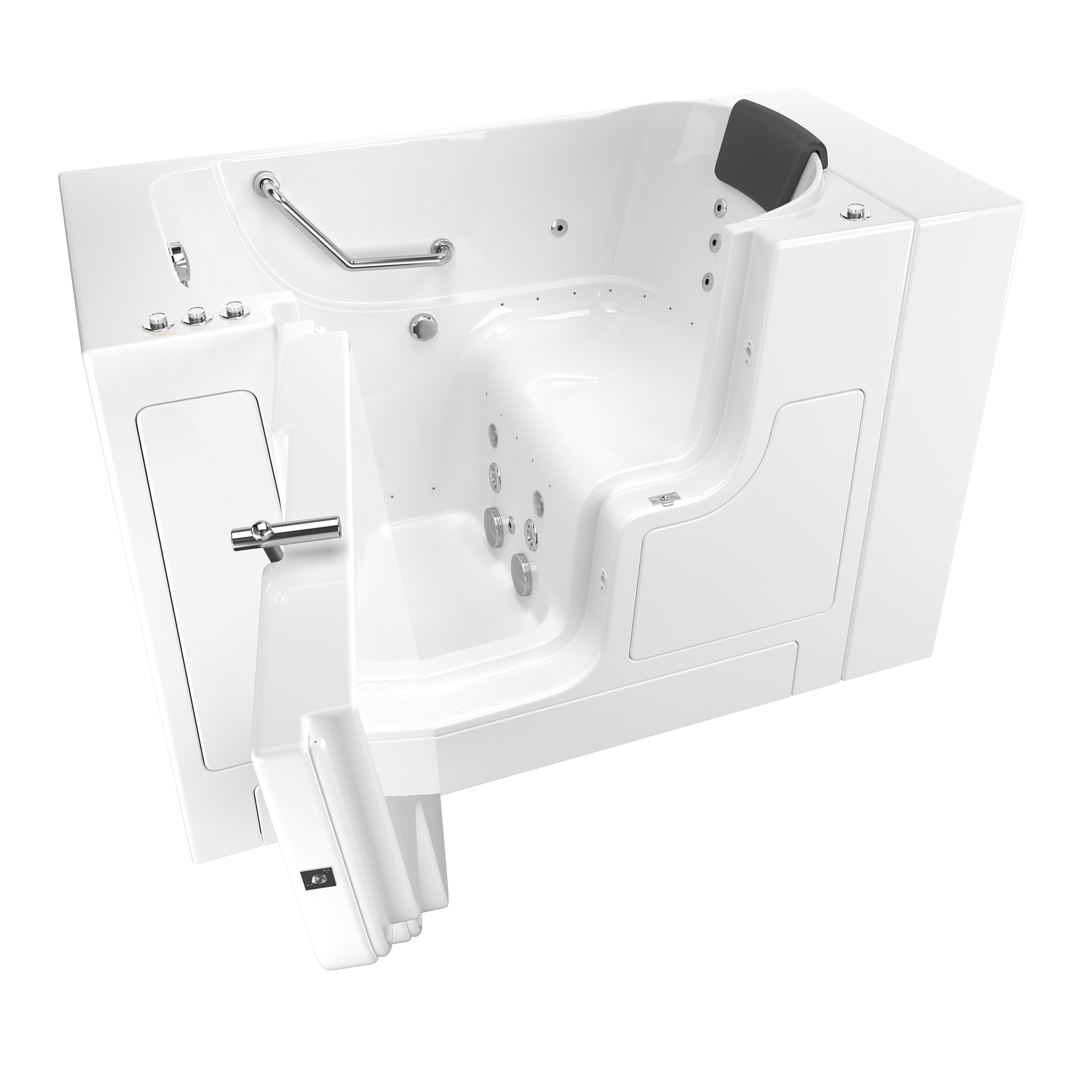 Gelcoat Premium Series 30 x 52  Inch Walk in Tub With Combination Air Spa and Whirlpool Systems   Left Hand Drain WIB WHITE
